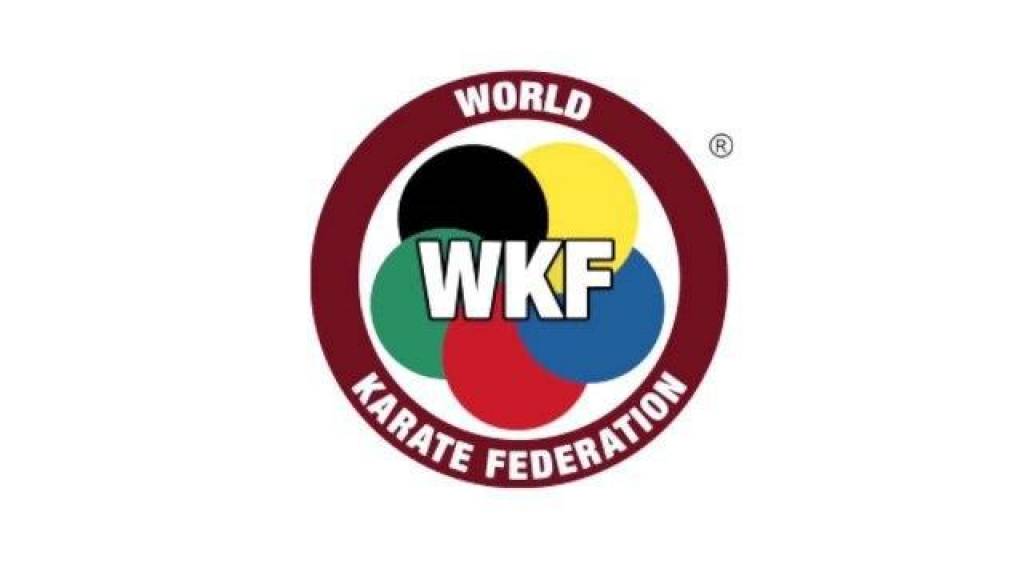 W c f. World Karate Federation WKF. Всемирная Федерация каратэ. WKF логотип. Эмблема WKF.