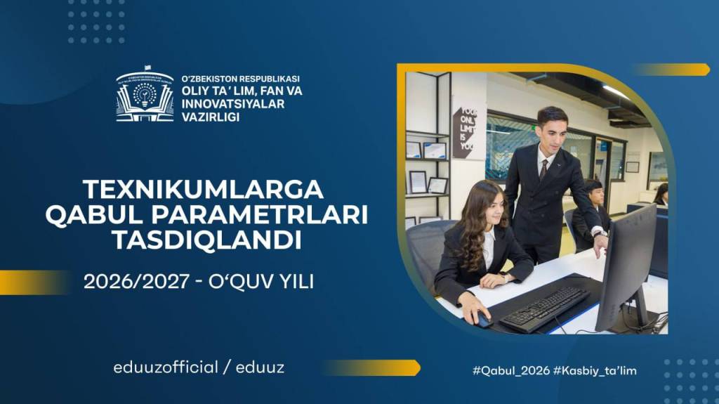 9-sinf bitiruvchilariga mo‘ljallangan qabul parametrlari rasman tasdiqlandi