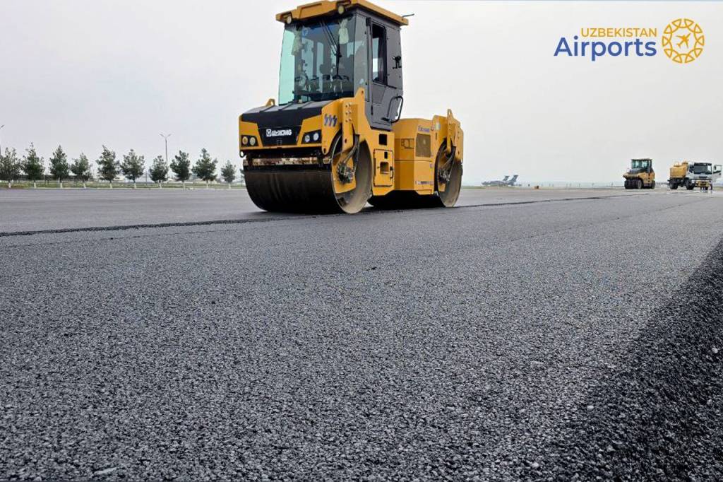 В аэропорту Ферганы начат капитальный ремонт перрона