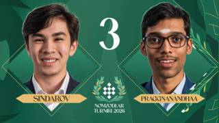 Шахматы: Жавохир Синдаров одержал победу над Праггнанандхой из Индии