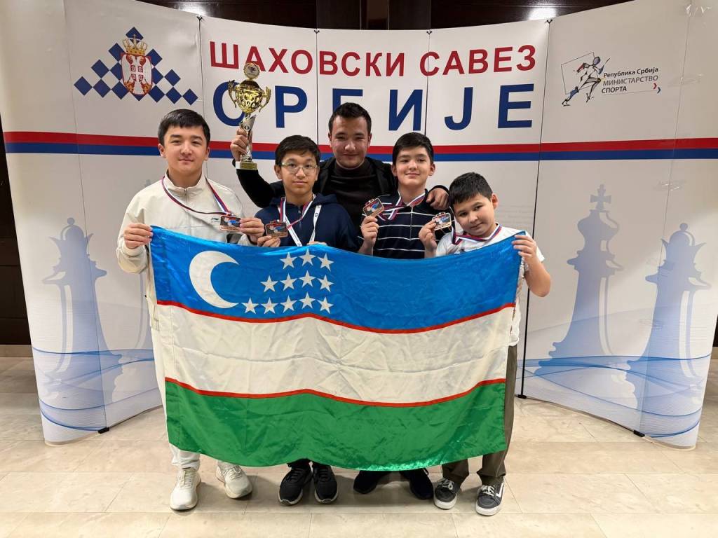 14 ёшли шахматчиларимиз Сербияда жамоавий мусобақаларда совриндор бўлди