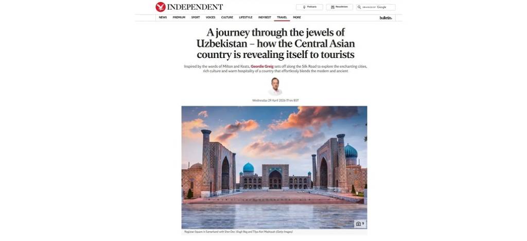 В The Independent назвали Узбекистан одним из ярких направлений Центральной Азии