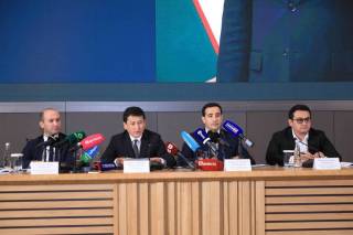 Pressekonferenz zu Tourismusreformen in Taschkent