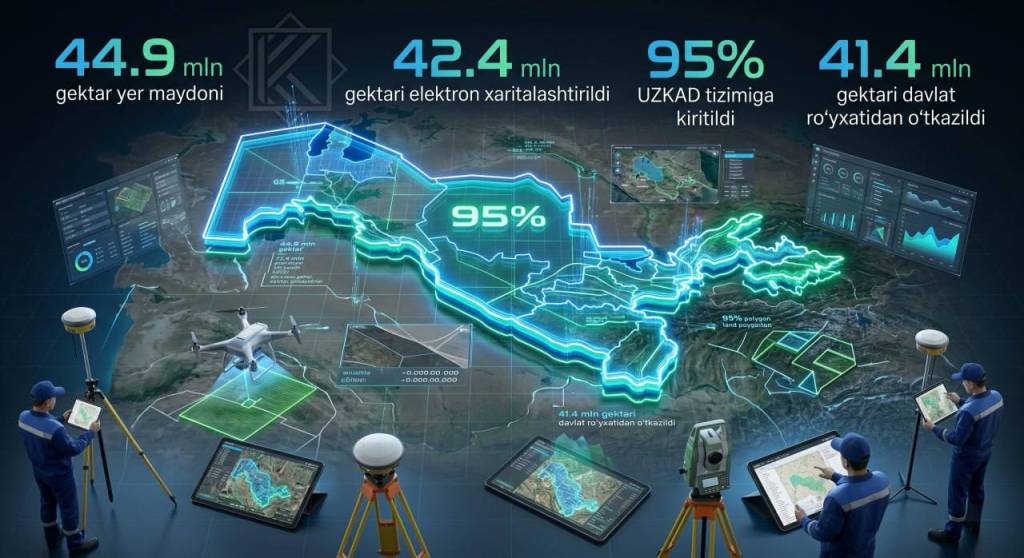Ўзбекистонда ерларнинг 95 фоизи рақамлаштирилди