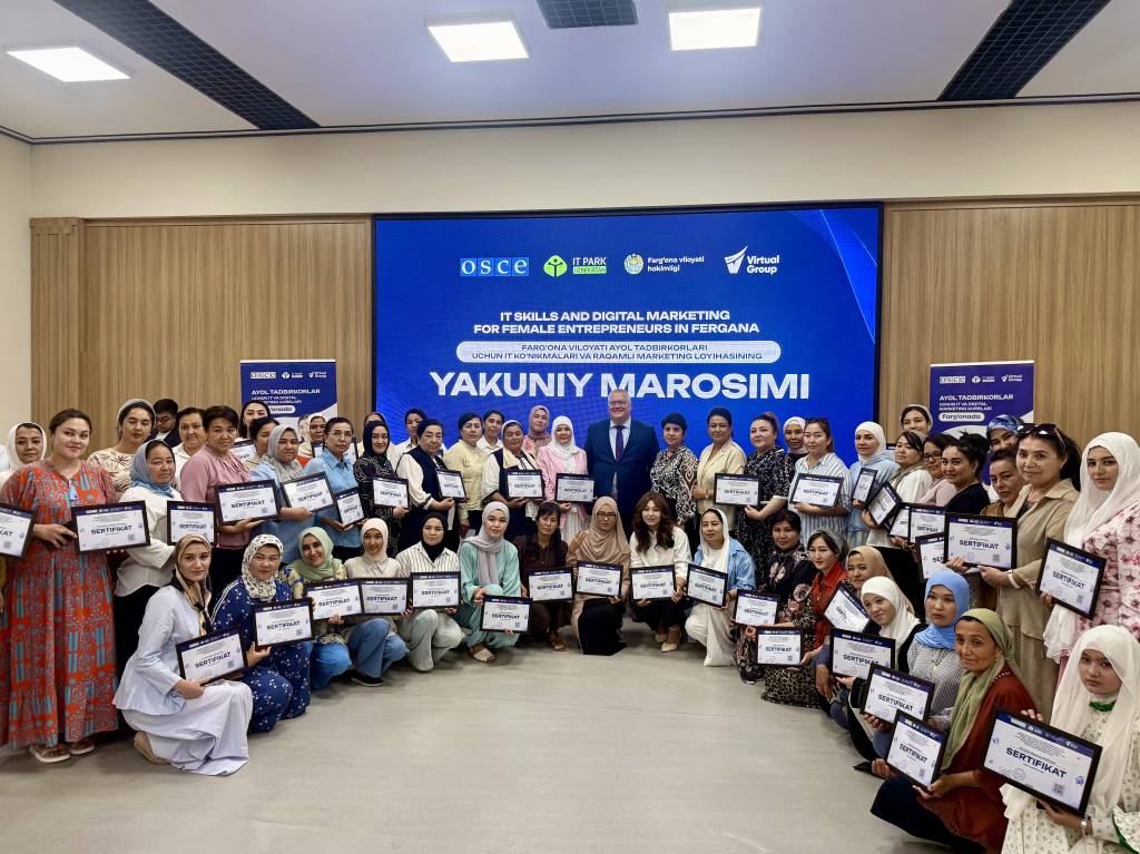 OSCE Supports Economic Empowerment of Women in Fergana through IT Skills and Digital Marketing Training