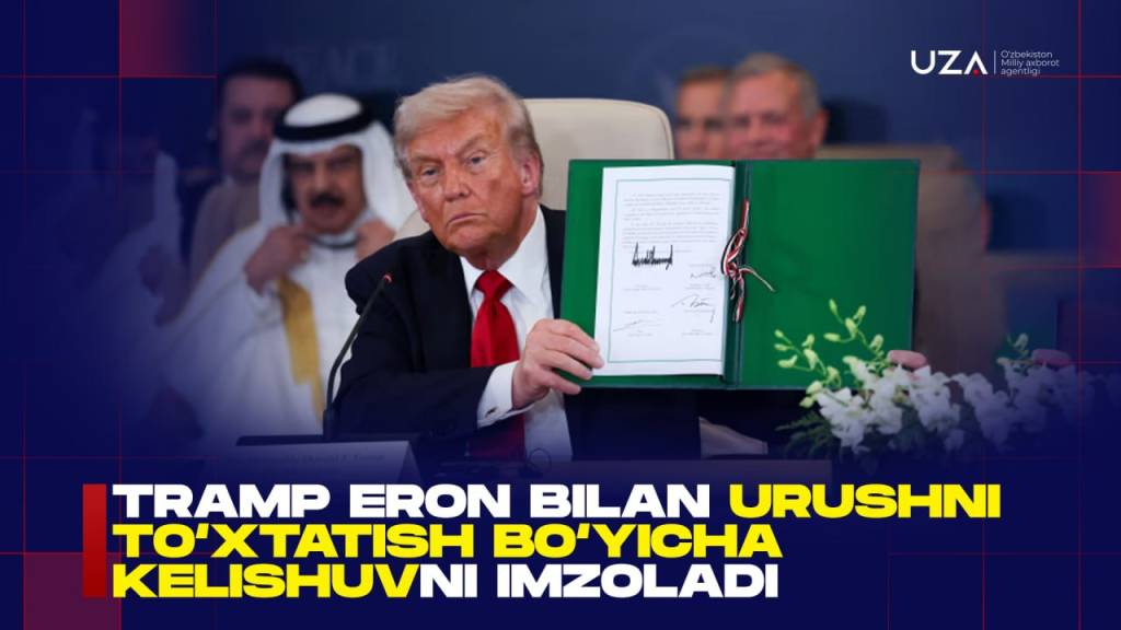 Tramp Eron bilan urushni to‘xtatish bo‘yicha kelishuvni imzoladi  (+video)