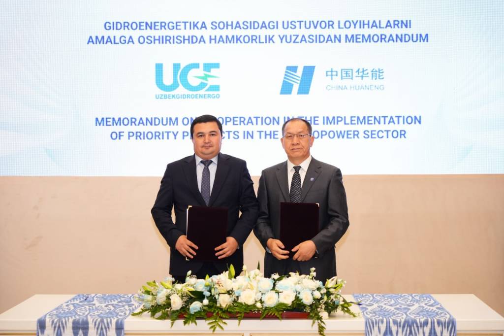 “Ўзбекгидроэнерго” ва “China Huaneng Group” ўртасида ҳамкорлик меморандуми имзоланди