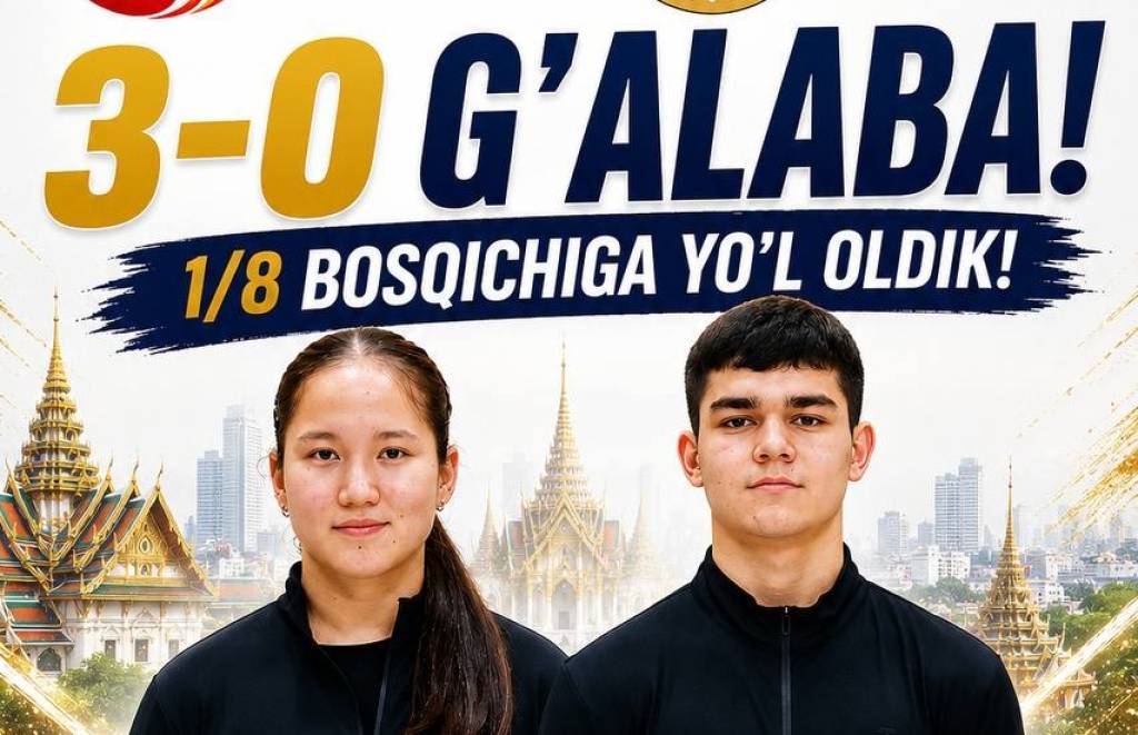 Stol tennischimiz Osiyo chempionatida qirg‘izistonlik raqibini mag‘lub etdi