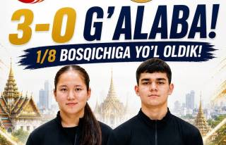 Stol tennischimiz Osiyo chempionatida qirg‘izistonlik raqibini mag‘lub etdi