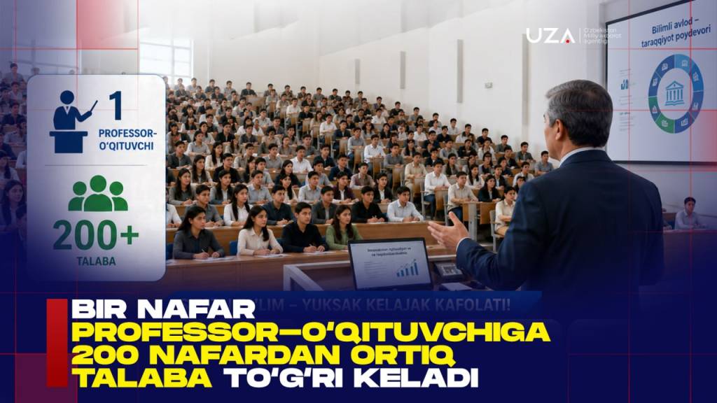 Bir nafar professor-o‘qituvchiga 200 nafardan ortiq talaba to‘g‘ri kelmoqda (+video)