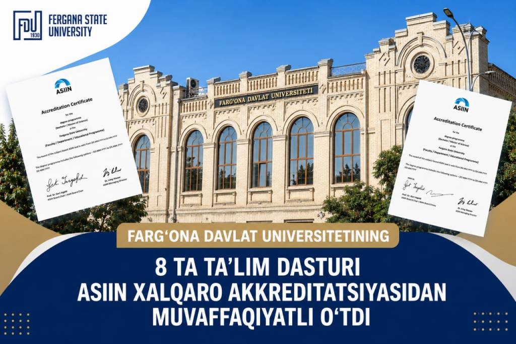 ФарДУнинг 8 та таълим дастури халқаро аккредитациядан ўтди