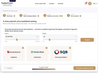 Тadbircore.uz – турли банкларнинг таклифларини бир жойда жамлаган платформа