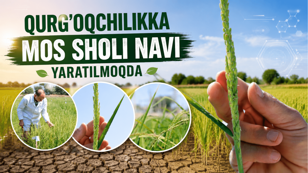 Qurg‘oqchilikka mos sholi navi yaratilmoqda (+video)