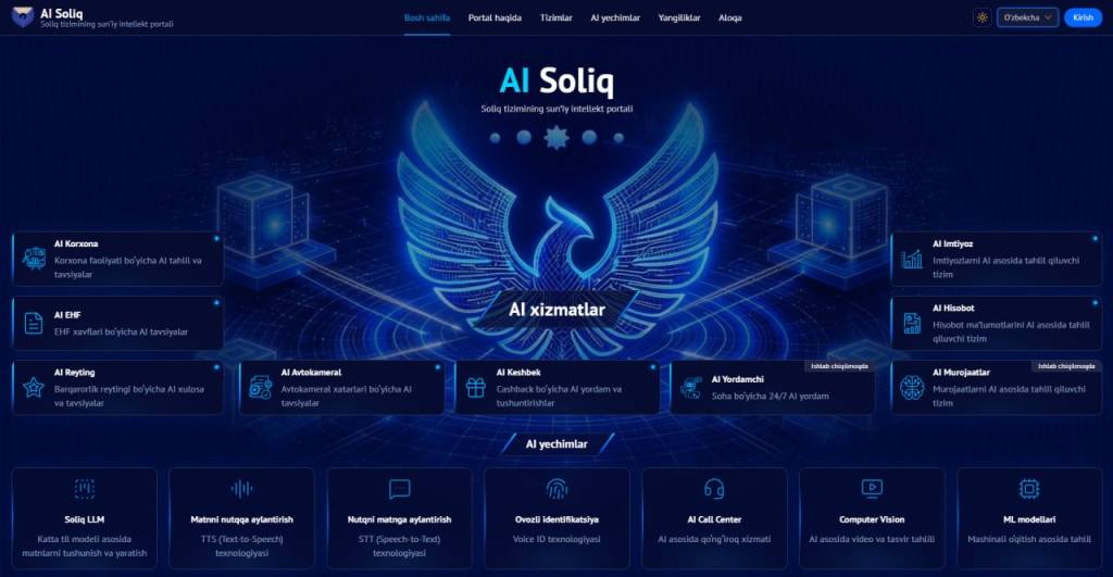 Солиқ қўмитаси AI SOLIQ платформасини ишга туширди