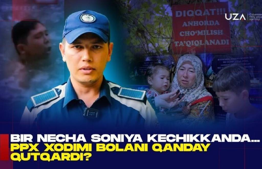 ИИБ ходими “Бўрижар” каналида чўкаётган 13 ёшли болани қутқариб қолди (+видео)