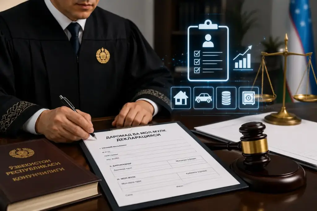 Судьялар даромадлари ва мулкини декларациялашга оид электрон тизим 2026 йил 1 сентябрга қадар ишга тушади