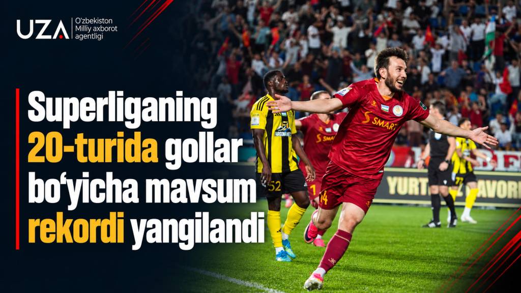 Superliganing 20-turida gollar bo‘yicha mavsum rekordi yangilandi