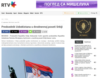Serbiya matbuoti O‘zbekiston haqida