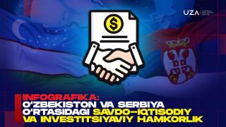 Инфографика: Ўзбекистон ва Сербия ўртасидаги савдо-иқтисодий ва инвестициявий ҳамкорлик (+видео)
