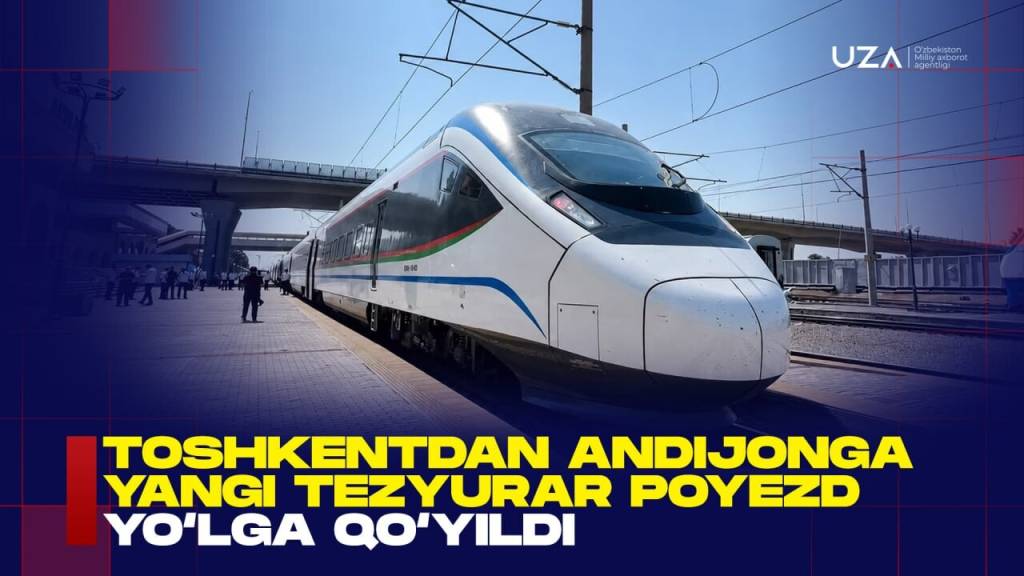 Toshkent – Andijon yo‘nalishida birinchi tezyurar elektropoyezd qatnovi yo‘lga qo‘yildi(+video)