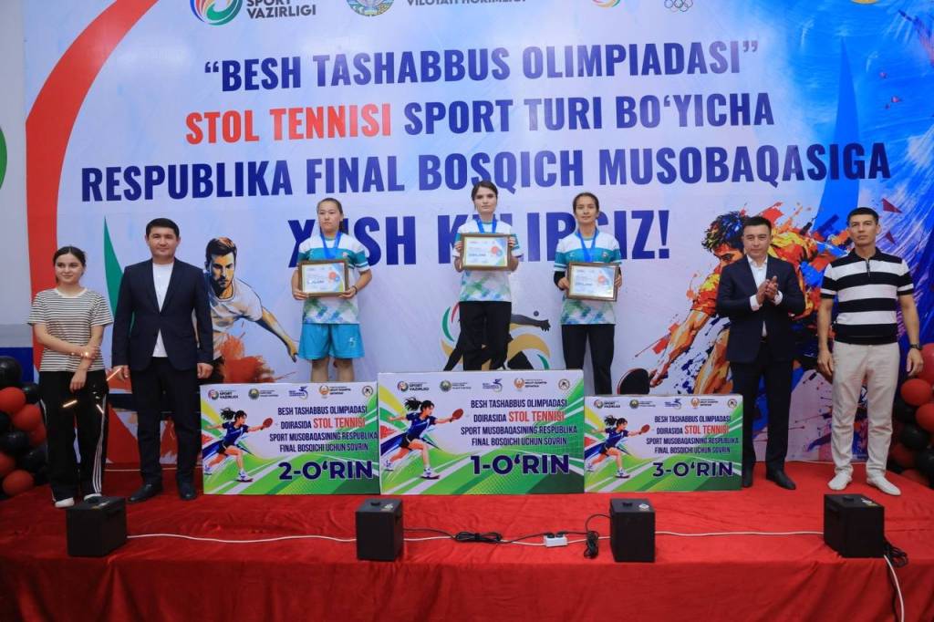 Stol tennisi bo‘yicha "Besh tashabbus olimpiadasi" g‘oliblari aniqlandi