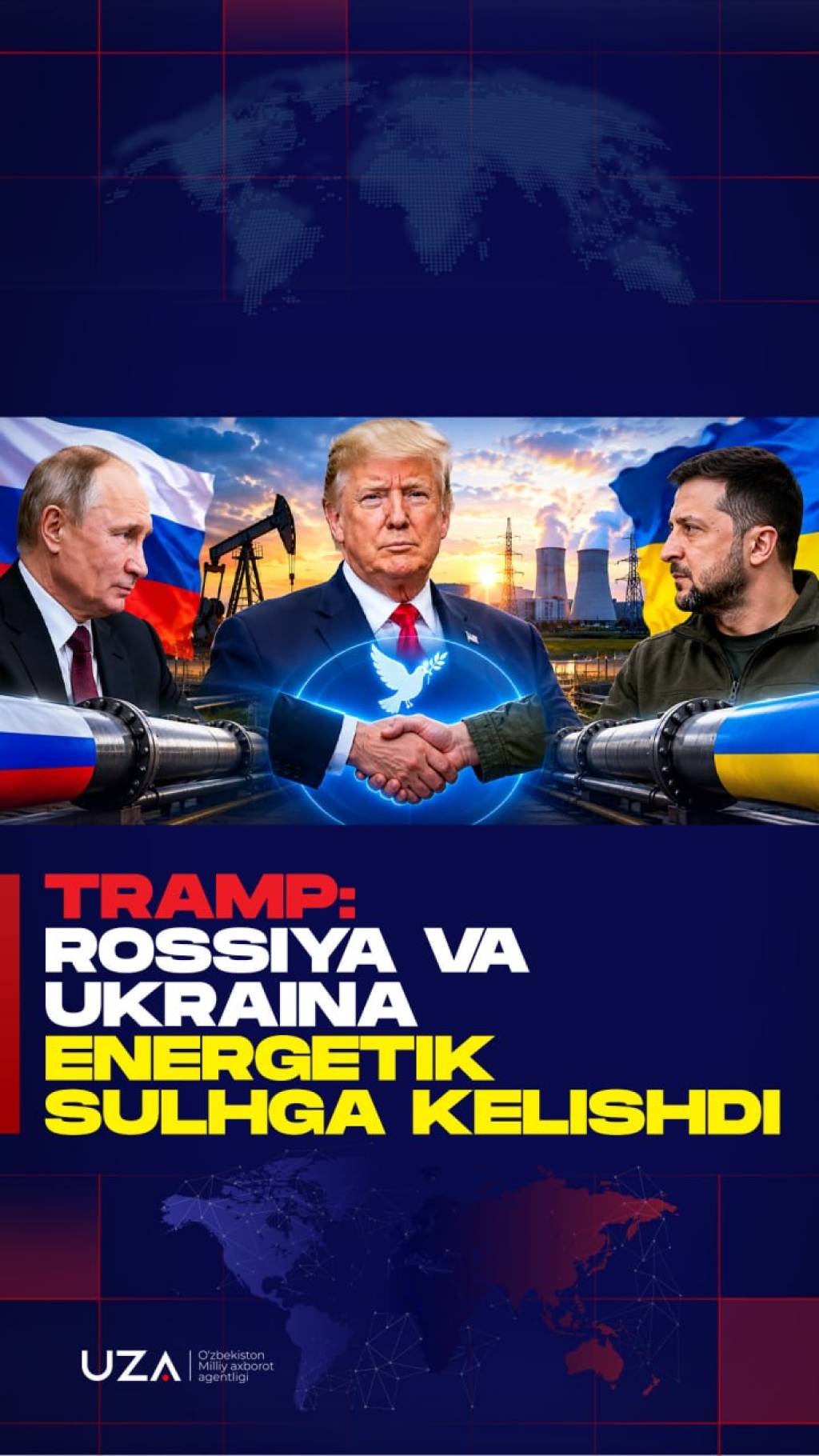 Tramp: Rossiya va Ukraina energetik sulhga kelishdi (+video)
