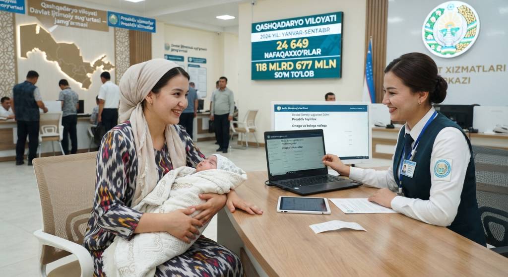Qashqadaryoda 9 oyda 24,6 ming nafar fuqaroga 118 milliard so‘mdan ortiq nafaqa to‘landi