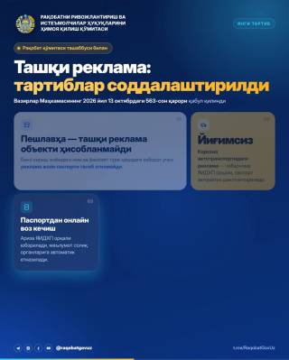 Ташқи рекламани жойлаштирш тартиби тадбиркорлар фойдасига қайта кўриб чиқилди