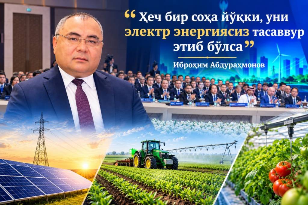 Ibrohim Abdurahmonov: "Hech bir sohani, xususan, qishloq xo‘jaligini ham energetikasiz tasavvur etib bo‘lmaydi"