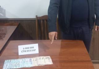 Савдо шохобчасини сув таъминотига улаш учун 6 миллион сўм талаб қилган инспектор ушланди